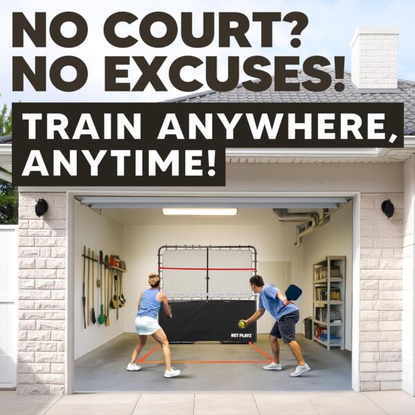 Pickleball-Specific Trainer Rebound Net,Perfect Your Forehands Backhands Dinks Volleys Accuracy Coordination Kitchen Control | Pickleball Training Equipment Aid - Adjustable Angle,Easy Setup & Storage