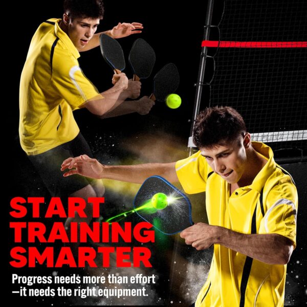 Pickleball-Specific Trainer Rebound Net,Perfect Your Forehands Backhands Dinks Volleys Accuracy Coordination Kitchen Control | Pickleball Training Equipment Aid - Adjustable Angle,Easy Setup & Storage