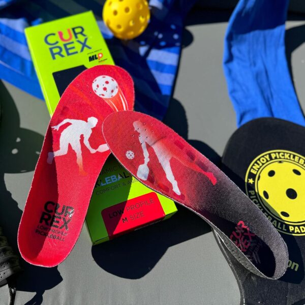 CURREX PICKLEBALLPRO Insoles for Pickleball Shoes – Arch Support Inserts w/Super Grip Surface & Premium Heel Cushioning, Helps Improve Foot Stability – for Men & Women– Low Arch, Medium