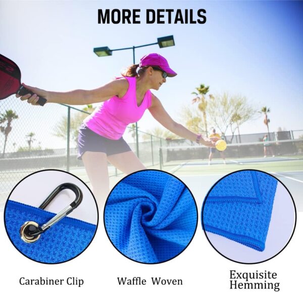 ERHACHAIJIA Eat Sleep Pickleball Repeat Embroidered Pickleball Sports Towel with Clip. Funny Pickleball Gifts for Men Women Pickleball Lover, Birthday Retirement Mother's Day