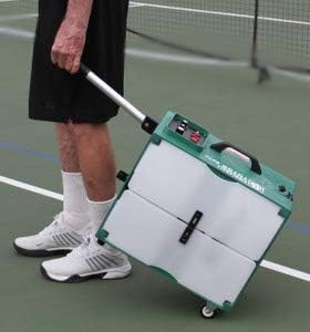 Pickleball Tutor Spin Model with Remote, 2-Line, Electronic Elevation. Variable SIDESPIN. Made in USA by #1 Pickleball Machine Company.