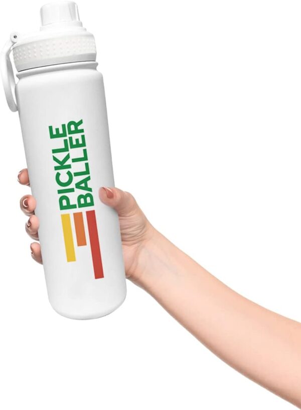 Pickle Baller Sports Water Bottle - Pickleball Insulated Stainless Insulated - Double Walled - 10 Hours Cold & 6 Hours Hot - Reusable Metal Water Bottle - Leak Proof - 1 Count