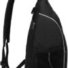 Personalized Pickleball Sling Bag Custom Paddle Backpack with Name or Logo Lightweight Durable Sports Gear Bag for Men Women Adjustable Strap Water Bottle Pocket Fence Hook Storage