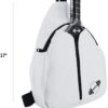 Designer Pickleball Paddle Pu Leather Bag, Stylish and Versatile Crossbody Backpack for Pickleball, Tennis, Racketball and Travel, Adjustable Sling Shoulder Sports Bag with Fence Hook for Men & Women