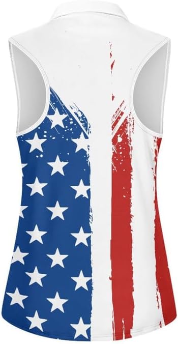 Irisjudy 1/4 Zip Up Tennis Golf T-Shirts for Women Novelty Animals Floral Lightweight Sleeveless Collared Tank Top Quick Dry