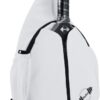 Designer Pickleball Paddle Pu Leather Bag, Stylish and Versatile Crossbody Backpack for Pickleball, Tennis, Racketball and Travel, Adjustable Sling Shoulder Sports Bag with Fence Hook for Men & Women
