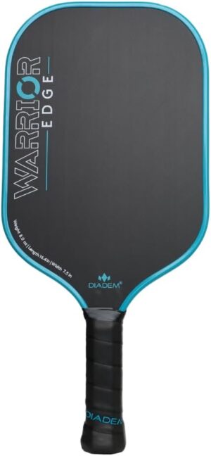 Diadem Warrior Edge Pickleball Paddles | Etched Carbon Face for Max Spin, 16mm Aero Guard, Comfort Max Grip, 16mm Honeycomb Core, Midweight 8oz | Indoor/Outdoor | USAPA Approved