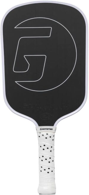 GAMMA RCF Obsidian Pickleball Paddle, Raw Carbon Fiber, 10mm, 13mm, and 16mm Options, Comfortable Molded Foam Handle, Sleak Design, Customizable Handle Weight System
