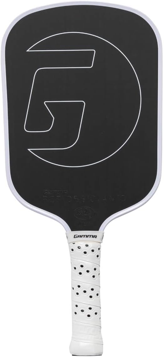 GAMMA RCF Obsidian Pickleball Paddle, Raw Carbon Fiber, 10mm, 13mm, and 16mm Options, Comfortable Molded Foam Handle, Sleak Design, Customizable Handle Weight System