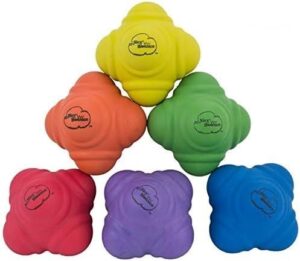 Sky Bounce Reaction Balls for Agility and Coordination Training 72mm Size (Pack of 6 Assorted Color Balls)