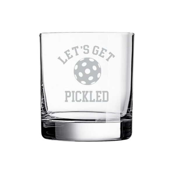 Let's Get Pickled Whiskey Glass - Gift for Pickleball Player - Laser-Etched Design - Perfect Gift for Pickleball Lovers - Gift Boxed