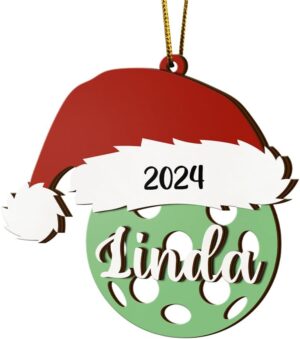 All Over Printed Personalized Pickleball Ornament Gift Ideas for Pickleball Lovers Family Friends, Festive Holiday Tree Ornament, 2024 Christmas Decoration, Sport Lover Gift for Her