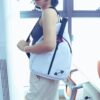 Designer Pickleball Paddle Pu Leather Bag, Stylish and Versatile Crossbody Backpack for Pickleball, Tennis, Racketball and Travel, Adjustable Sling Shoulder Sports Bag with Fence Hook for Men & Women