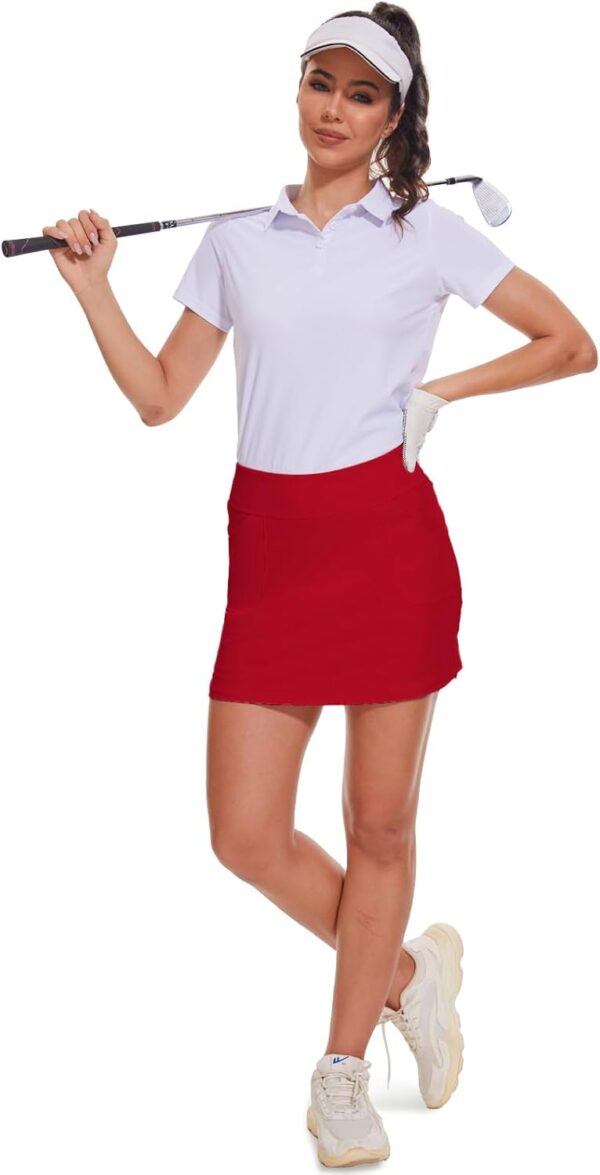 M MOTEEPI 16" Golf Skirt for Women Tennis Skirt with 4 Pockets High Waisted Athletic Skorts Skirts