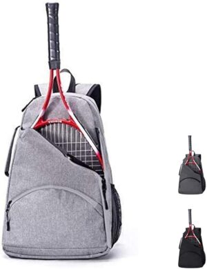 QCWN 2 Raquet Tennis Bag,Tennis Bags For Men Women,Tennis Backpack,Durable Tennis Bookbag,Tennis Pickleball Bag,Tennis Bag Waterproof,Raquet Carrier for Balls, Pickleball Paddles, Badminton Rackets
