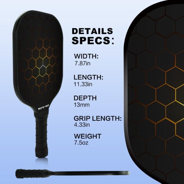Pickleball Paddles, Fiberglass Surface with Balls and Bag, Lightweight Pickleball Paddles Set of 2 for Men, Women, Kids, Adults