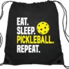 Haizct Eat Sleep Pickleball Drawstring Backpacks, Funny Drawstring Bag for Men Women, Pickleball Player Gifts, Sport Lovers Gifts