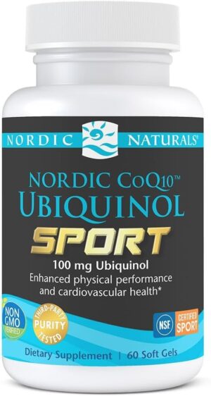 Nordic Naturals Nordic CoQ10 Ubiquinol Sport - 60 Mini Soft Gels - 100 mg Ubiquinol - Heart Health, Physical Performance, Cellular Energy Production - Non-GMO - 60 Servings