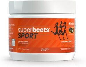 HumanN SuperBeets Sport Endurance Pre Workout Powder – NSF Certified – Nitric Oxide Supplement – Caffeine, Creatine & Stimulant Free Energy – Wild Cherry Flavor, 20 Servings