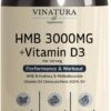 HMB 3000mg and Vitamin D3 Supplement Capsules per Serving *USA Made & Tested* Promotes Muscle Growth & Recovery - HMB Supplement and Vitamin D3 (1600 IU) - 120 Capsules 30 Servings