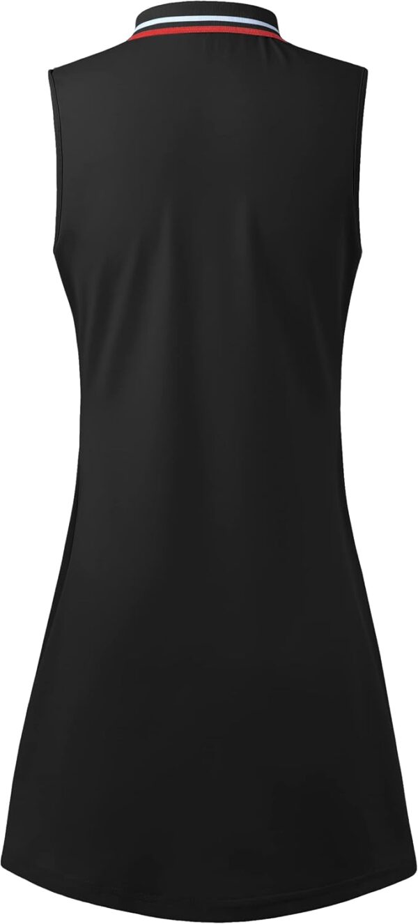 Womens Sleeveless Golf Tennis Dresses with Inner Shorts＆Pockets for Workout Exercise