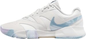 NikeCourt Lite 4 Premium Leather Men's Hard Court Tennis Shoes (FV3982-100, Summit White/Phantom/Denim Turquoise/Hemp) Size 13