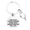 Pickleball Keychain, I Can Do All Things Through Christ Who Strengthens Me Phil 4:13 Pickleball Jewelry for Players, Gift for Women, Pickleball Lover, Pickleball Team