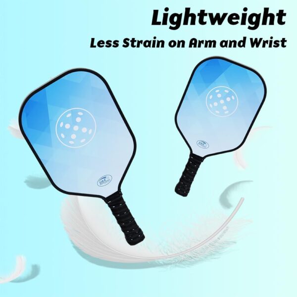 Pickleball Paddles Set of 2, USAPA Approved Pickleball Set with 4 Pickleball Balls and Bag, Durable Pickleball Rackets Gifts for Beginners & Pros