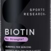 Sports Research® Biotin 10,000mcg with Organic Coconut Oil - Biotin (Vitamin B7) for Healthy Skin and Hair Support* - for Women and Men - Vegan, Non-GMO, Gluten & Soy-Free - 120 Veggie Softgels