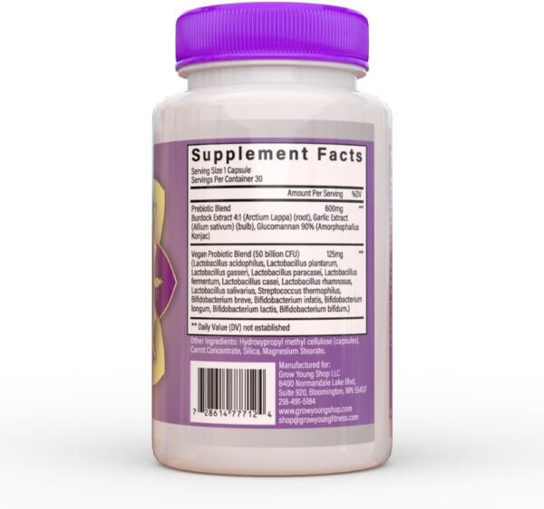 Grow Young Fitness Daily Probiotic + Prebiotic Fiber Supplement, Supports Digestive Health (1 Pack, 30 Servings)