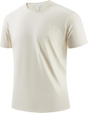 Mens Seamless T-Shirts Light Weight Moisture Wicking Running Workout Pickleball Shirts for Men