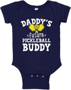 Daddy's Future Pickleball Buddy Baby One Piece or Toddler T-Shirt Pickleball Baby Gift