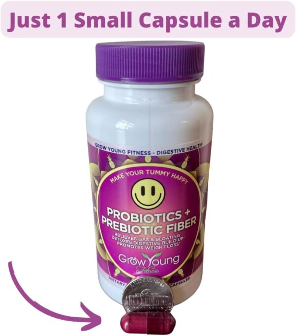 Grow Young Fitness Daily Probiotic + Prebiotic Fiber Supplement, Supports Digestive Health (1 Pack, 30 Servings)