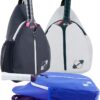 Designer Pickleball Paddle Pu Leather Bag, Stylish and Versatile Crossbody Backpack for Pickleball, Tennis, Racketball and Travel, Adjustable Sling Shoulder Sports Bag with Fence Hook for Men & Women