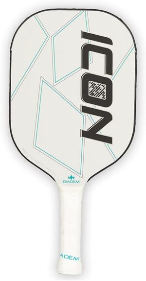 Diadem ICON Performance Pickleball Paddle | Graphite Carbon Fiber, Honeycomb Core, Fiberglass Face, Ultra Sleek Edge Guard, Spin Friendly | Indoor/Outdoor | USAPA Approved