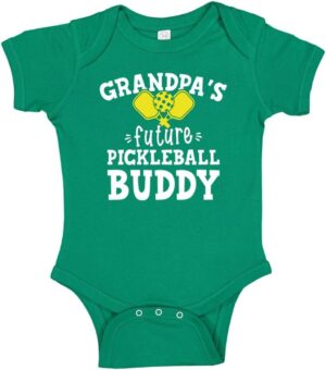 Grandpa's Future Pickleball Buddy Baby One Piece or Toddler T-Shirt Pickleball Baby Gift