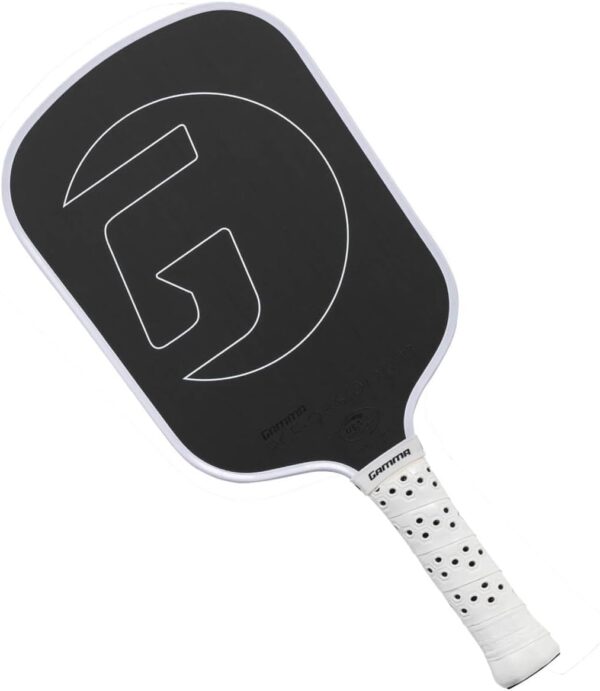 GAMMA RCF Obsidian Pickleball Paddle, Raw Carbon Fiber, 10mm, 13mm, and 16mm Options, Comfortable Molded Foam Handle, Sleak Design, Customizable Handle Weight System