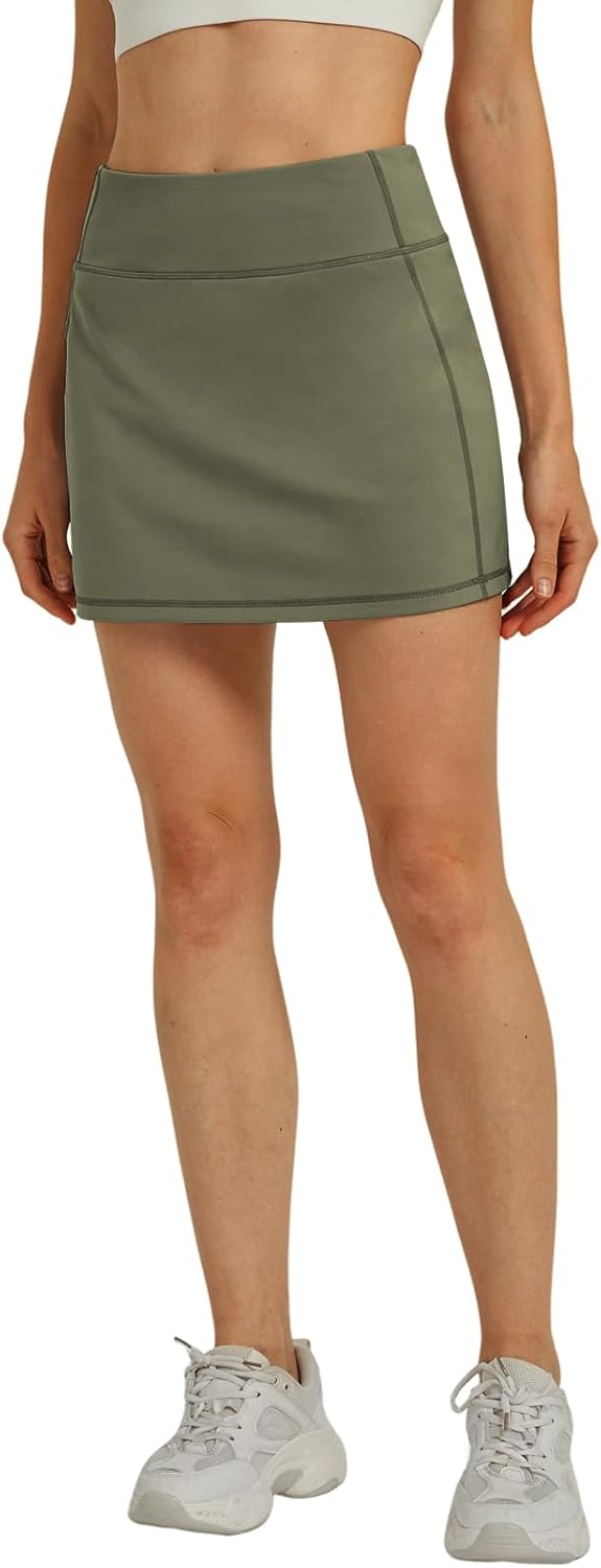 Hiverlay Skorts for Women High Waisted Tennis Skirt with Pocket Golf Skirts Built-in Shorts for Pickleball Running Workout