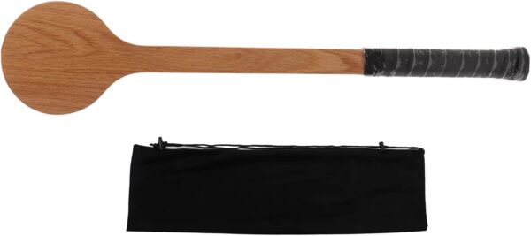 Wooden Tennis Sweet Point Trainer, Tennis Pointer Racket Spoon Training Aid Accessory for Swing Practice with Storage Bag