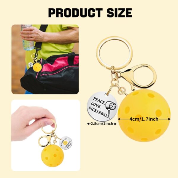 1step2dream Set of 6 Yellow Pickleball Keychains: Good Accessories for Pickleball Enthusiasts | Pickleball Lover Gifts in Bulk
