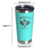Designated Dinker - Insulated Coffee Tumbler Cup with Sliding Lid - Stainless Steel Insulated Mug - Funny Pickleball Themed Gifts and Decor - Teal