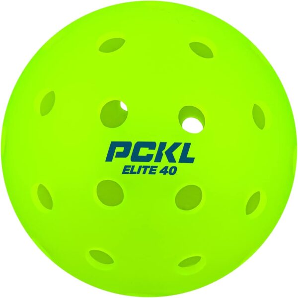 PCKL Elite 40 Pickleball Balls Cold Weather Rated | Tournament and Competition Ball | 4 Pack of Balls | 50 Pack | 100 Bulk Pack | USA Pickleball Approved (4 Pack, Neon Green)