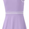 Girls Tennis Dress Golf Outfit Sleeveless Athletic Dresses Polo V Neck Sport Skirt with Pockets 4-13Y