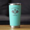 Designated Dinker - Insulated Coffee Tumbler Cup with Sliding Lid - Stainless Steel Insulated Mug - Funny Pickleball Themed Gifts and Decor - Teal