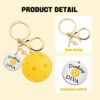 1step2dream Set of 6 Yellow Pickleball Keychains: Good Accessories for Pickleball Enthusiasts | Pickleball Lover Gifts in Bulk