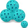 Outdoor Pickleball Balls Indoor 4 Pack Pickleball with 40 Holes- Great Durability, Bounce Meet USAPA Requirement Pickleball Balls Teal Green