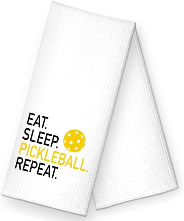 Eat Sleep Pickleball Funny Kitchen Towels, Funny Kitchen Items for Women Men, Birthday Housewarming Gifts for Hostess, Mom, Sister, Aunt, Grandma, Pickleball Lover, Neighbor