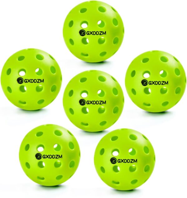 Outdoor Pickleballs - 40 Holes, USAPA Approved, High Bounce, Durable TPE Balls for All Skill Levels, 6 Pack