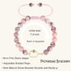 Pickleball Gifts for Women Teens, Natural Stone Bead Bracelet for Pickleball Lover, Pickleball Stuff Jewelry Birthday Gifts for Women Men Teens Players