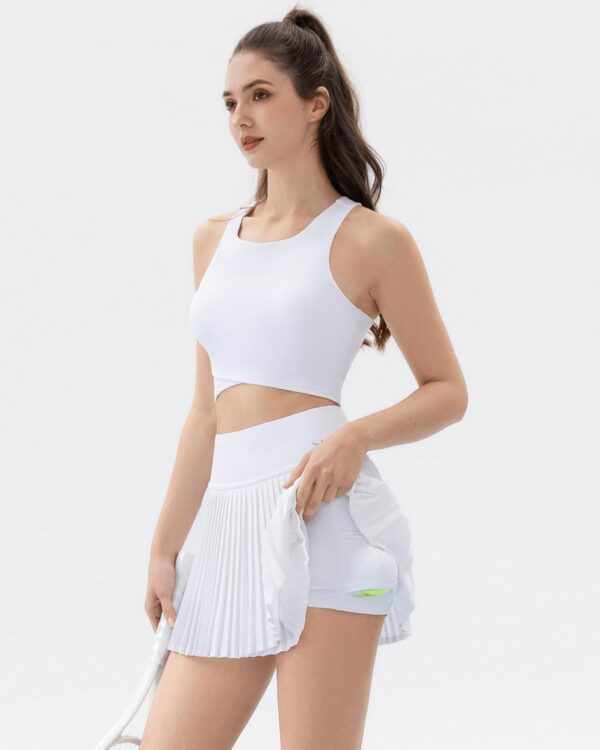 Angel season Pleated Tennis Skirts for Women with Pockets High Waist Golf Skorts Lightweight Athletic Mini Short Skirts